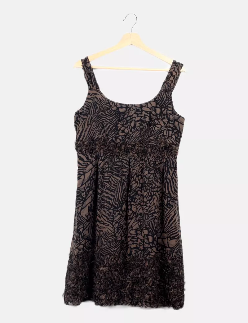 Vero Moda Vestido bicolor estampado