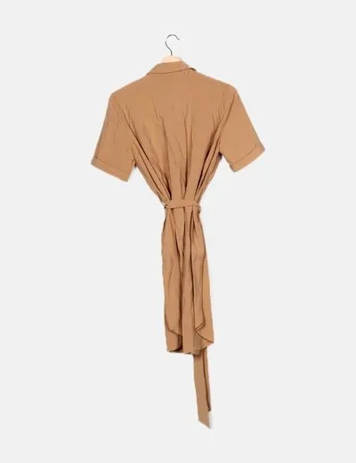 Vero Moda Vestido camisero beige