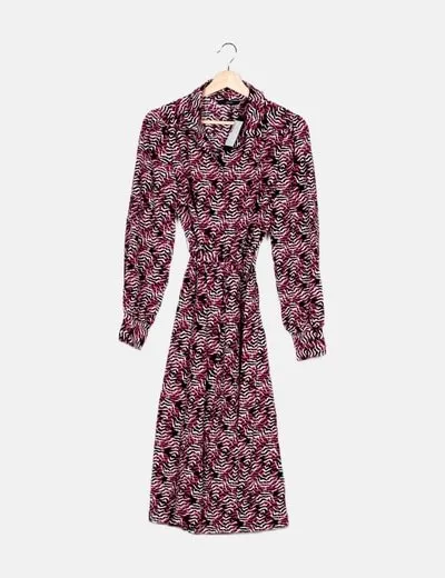 Vero Moda Vestido midi animal print