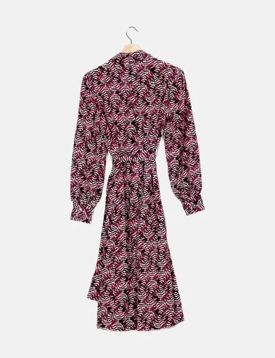 Vero Moda Vestido midi animal print