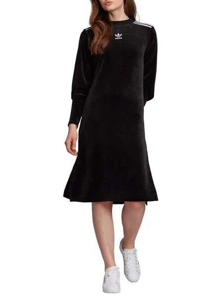 vestido adidas terciopero negro para mujer