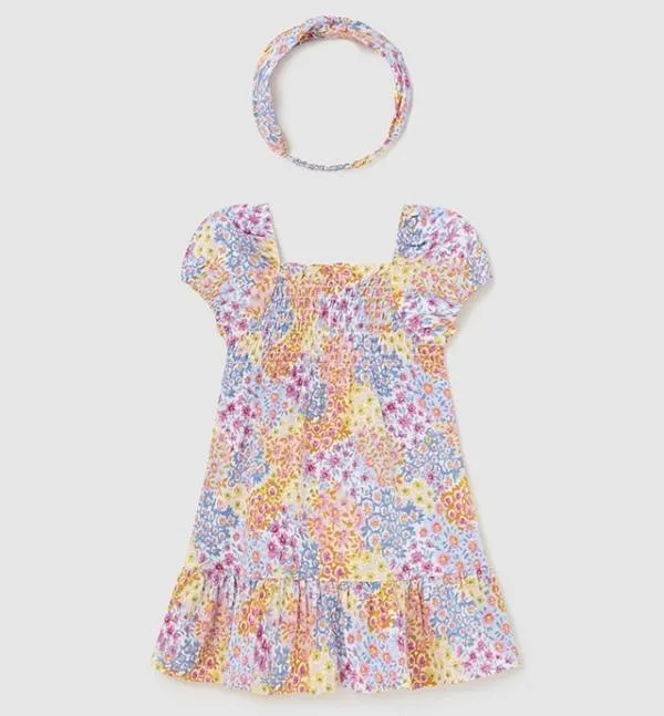 Vestido bebé niña con diadema Mayoral