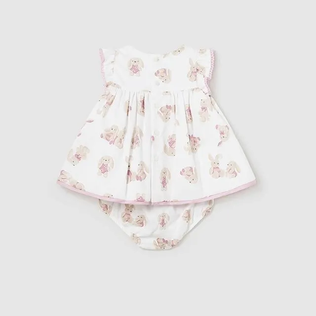 Vestido con cubrepañal bebé niña Mayoral