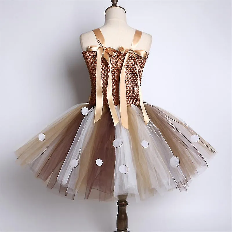 Vestido de ciervo de Navidad para niños Enviar aro de pelo Traje de niñas Falda de malla Princesa Tutu Falda de princesa Falda d