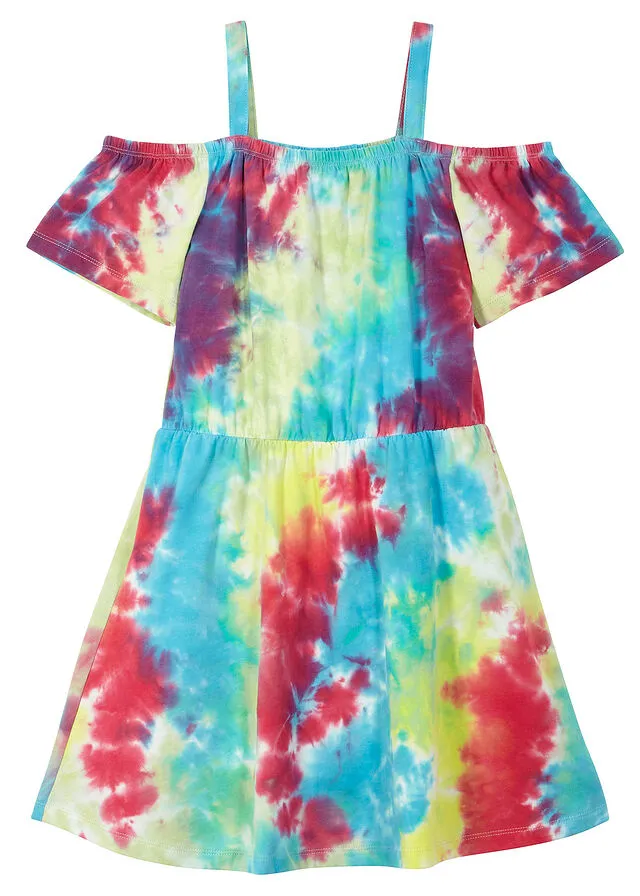 VESTIDO DE PUNTO CON ESCOTE BAñERA PARA NIñAS AZUL VERDOSOMENTA SUAVEAMARILLO LIMóNROSA ESTAMPADO