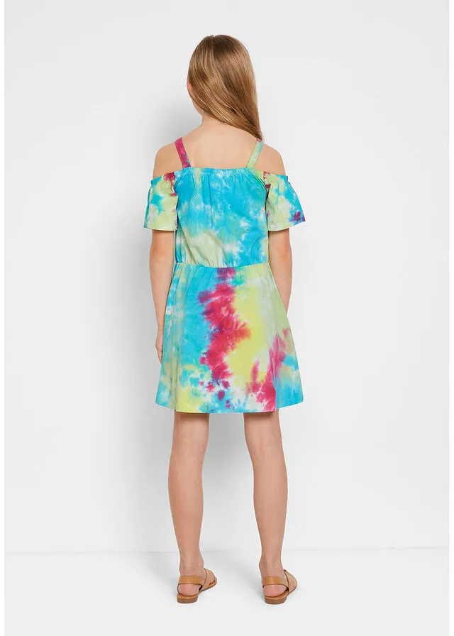 VESTIDO DE PUNTO CON ESCOTE BAñERA PARA NIñAS AZUL VERDOSOMENTA SUAVEAMARILLO LIMóNROSA ESTAMPADO
