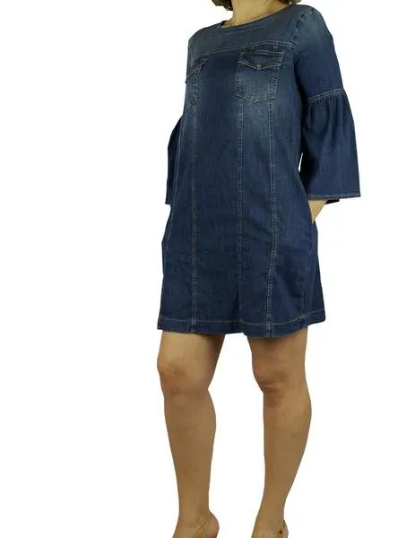 vestido kaos vaquero con bolsillos azul