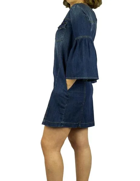 vestido kaos vaquero con bolsillos azul