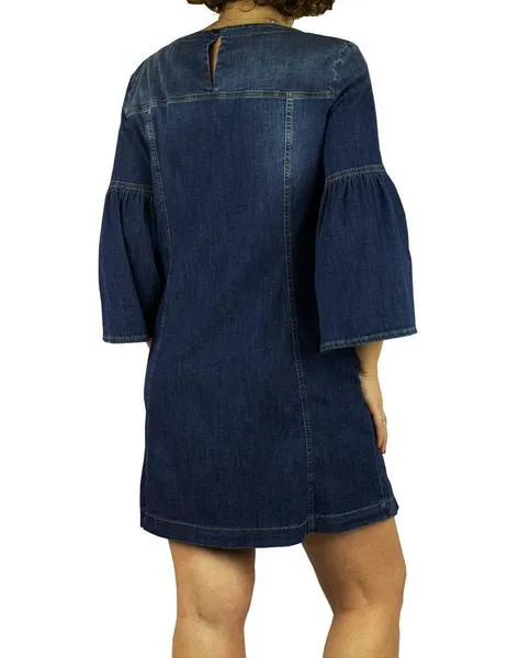 vestido kaos vaquero con bolsillos azul