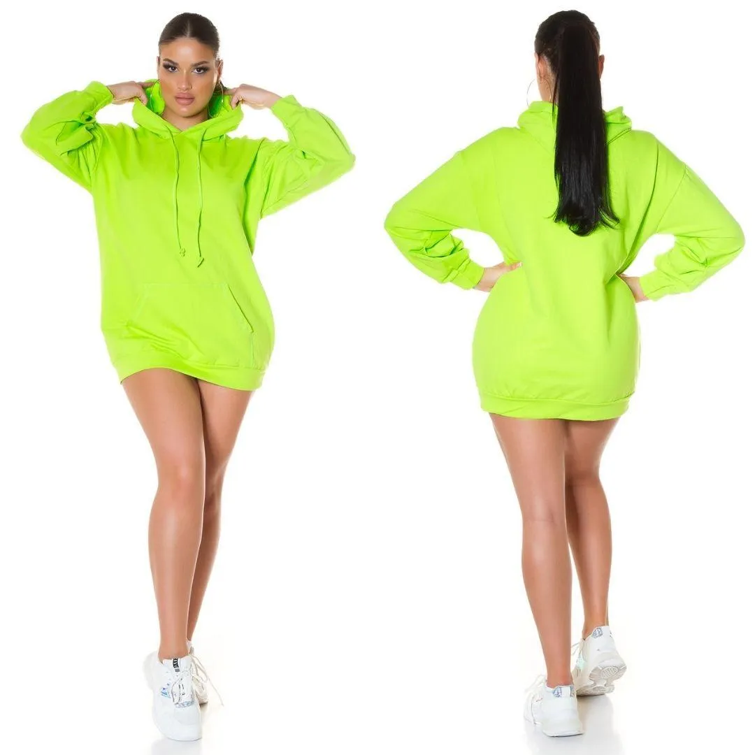 Vestido look sudadera Verde Neón