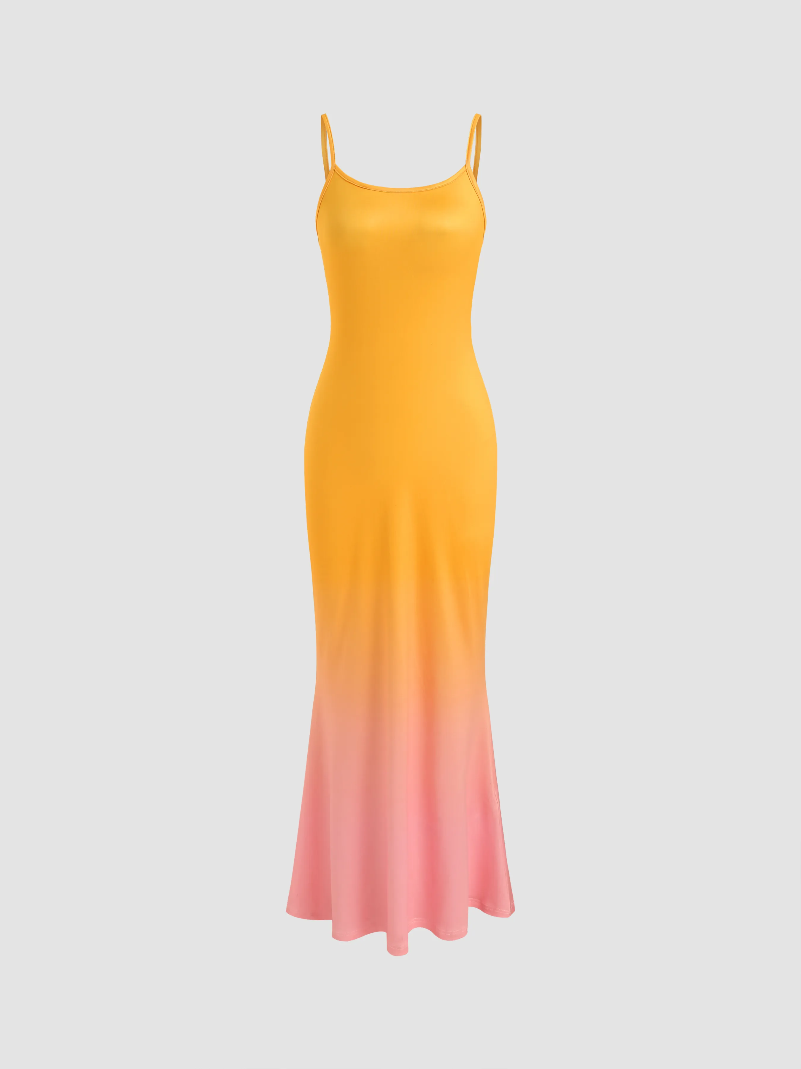 Vestido Midi Degradado con Escote Redondo