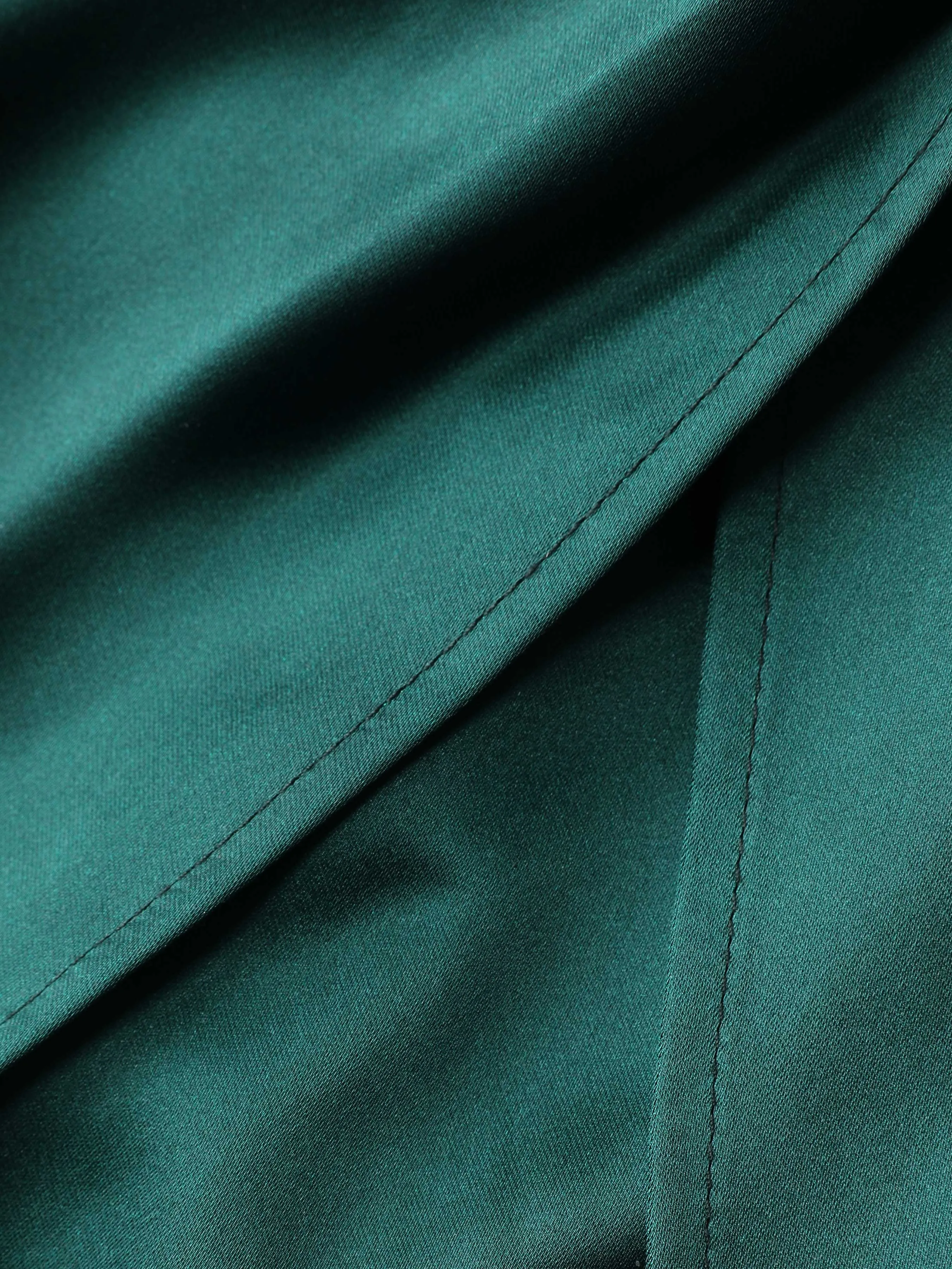  Vestido Midi Sólido sin Espalda con Torsión en el Frente
