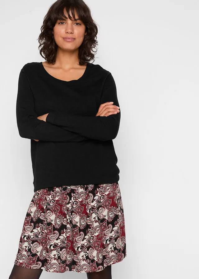 Vestido premamá Negro con patrón Paisley
