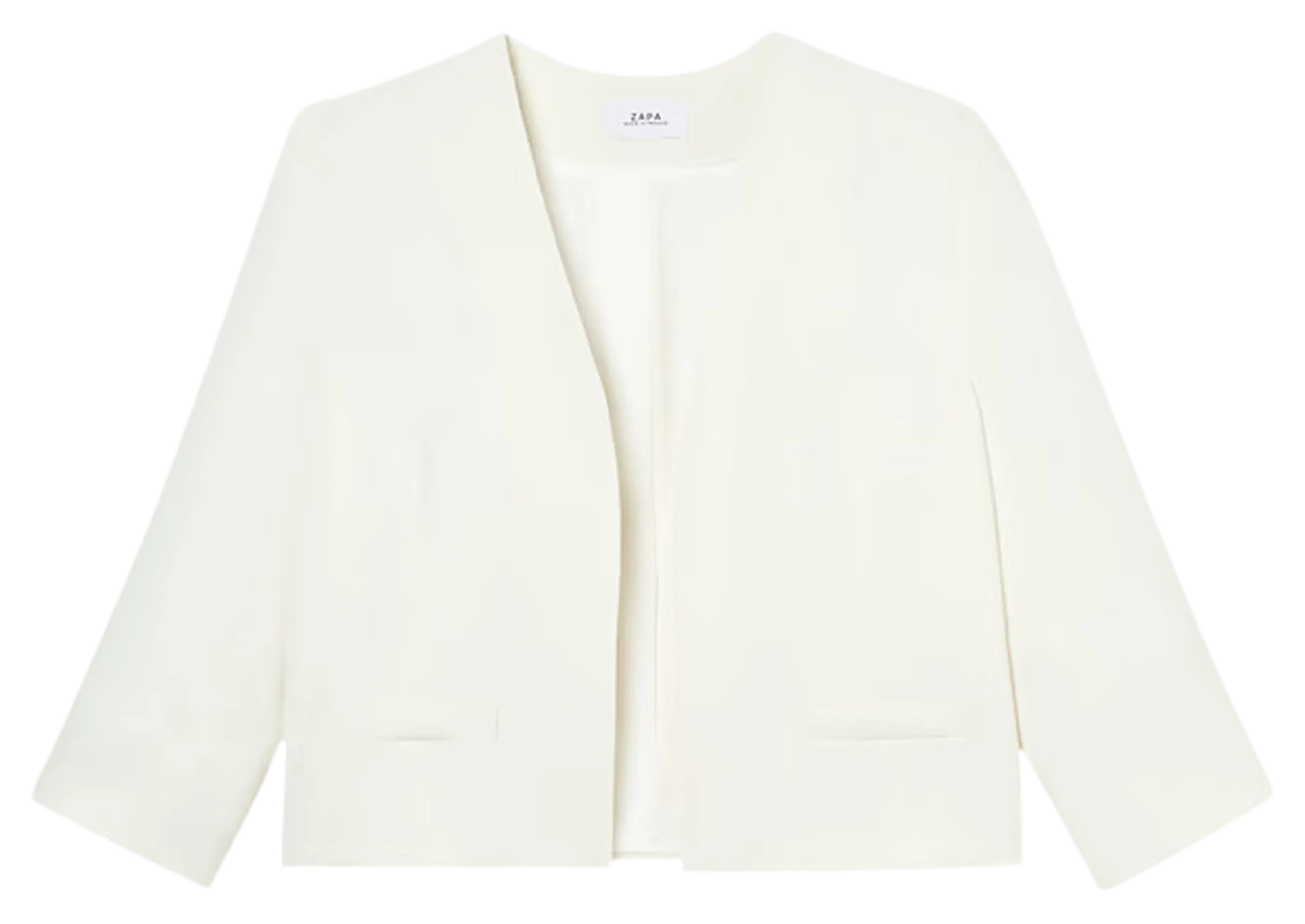 VICKIO  CHAQUETA CORTA CON PINZAS EN BLANCO