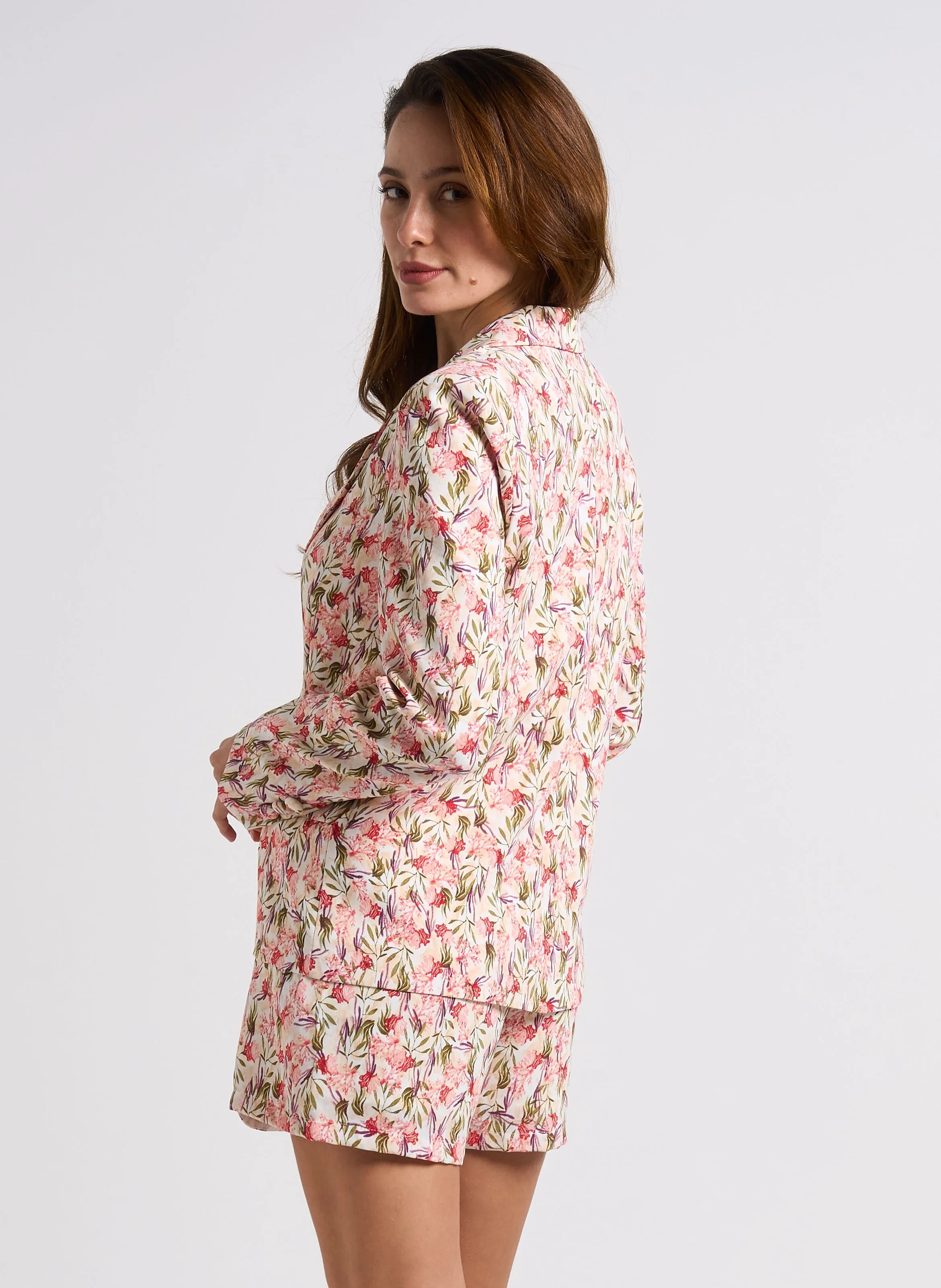 VIVIENNE  CHAQUETA DE TRAJE RECTA ESTAMPADA EN NARANJA