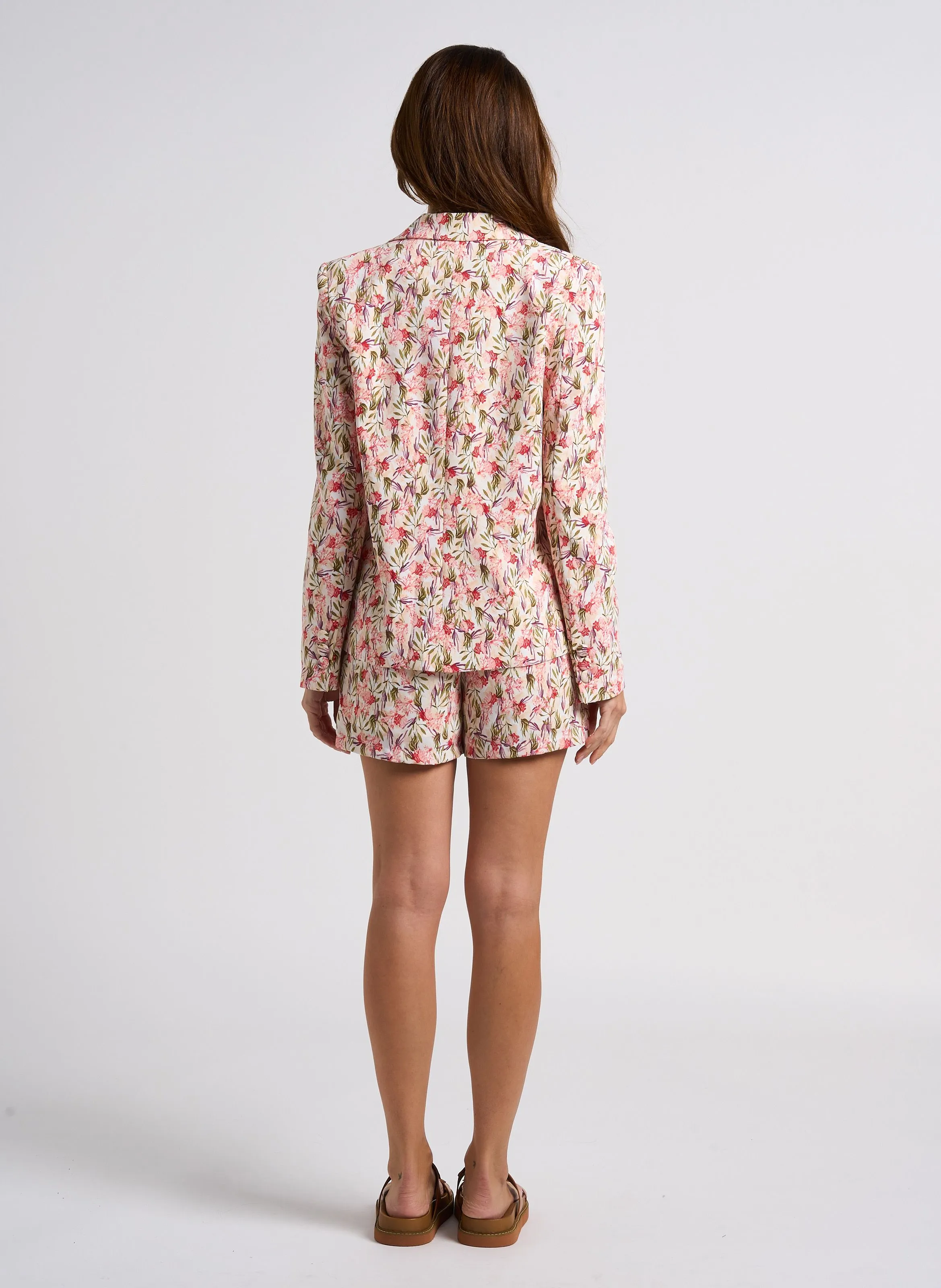 VIVIENNE  CHAQUETA DE TRAJE RECTA ESTAMPADA EN NARANJA