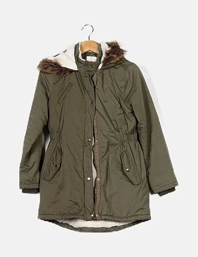 YD Parka verde militar con borreguito