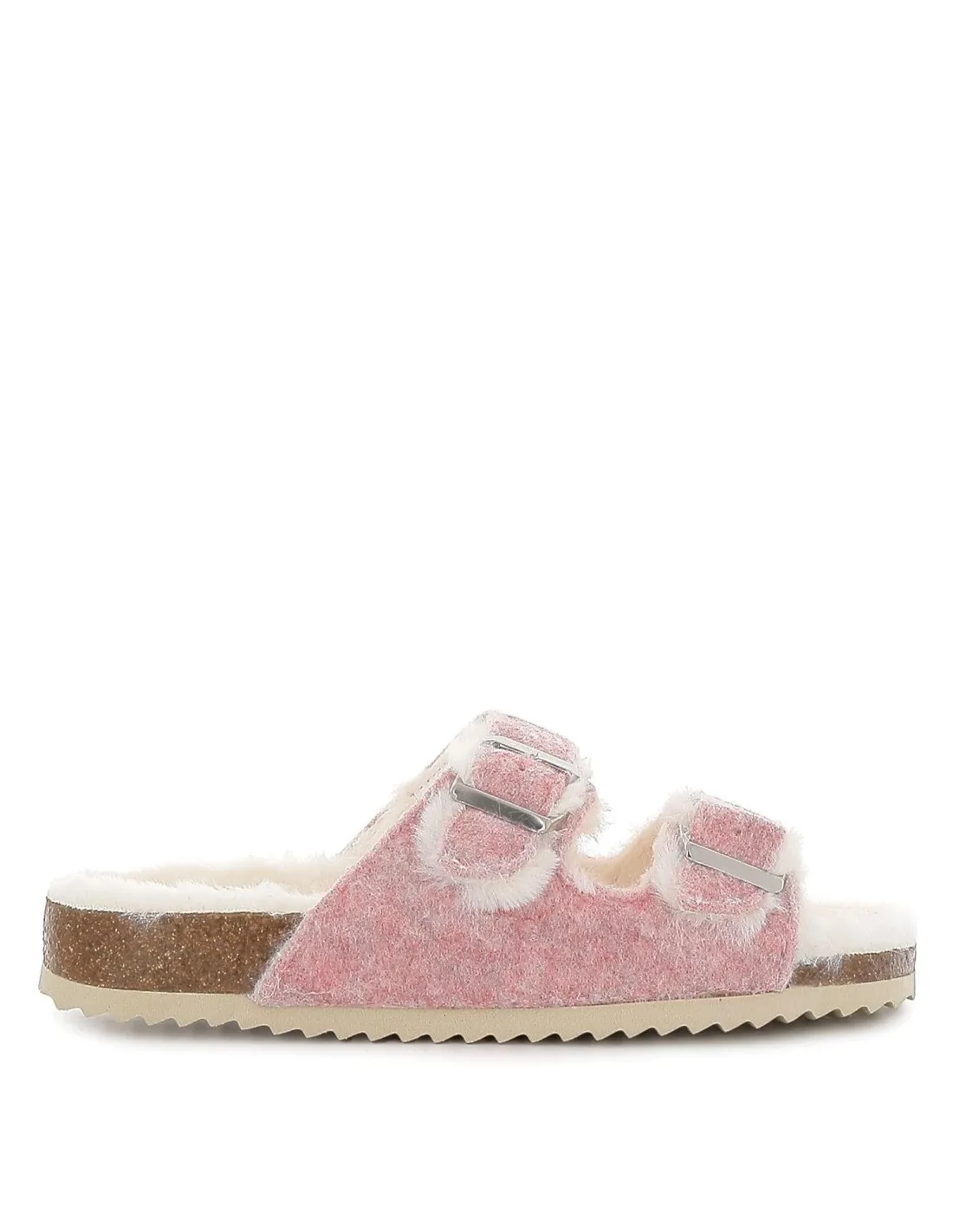 Zapatilla sandalia con pelo rosa Xti
