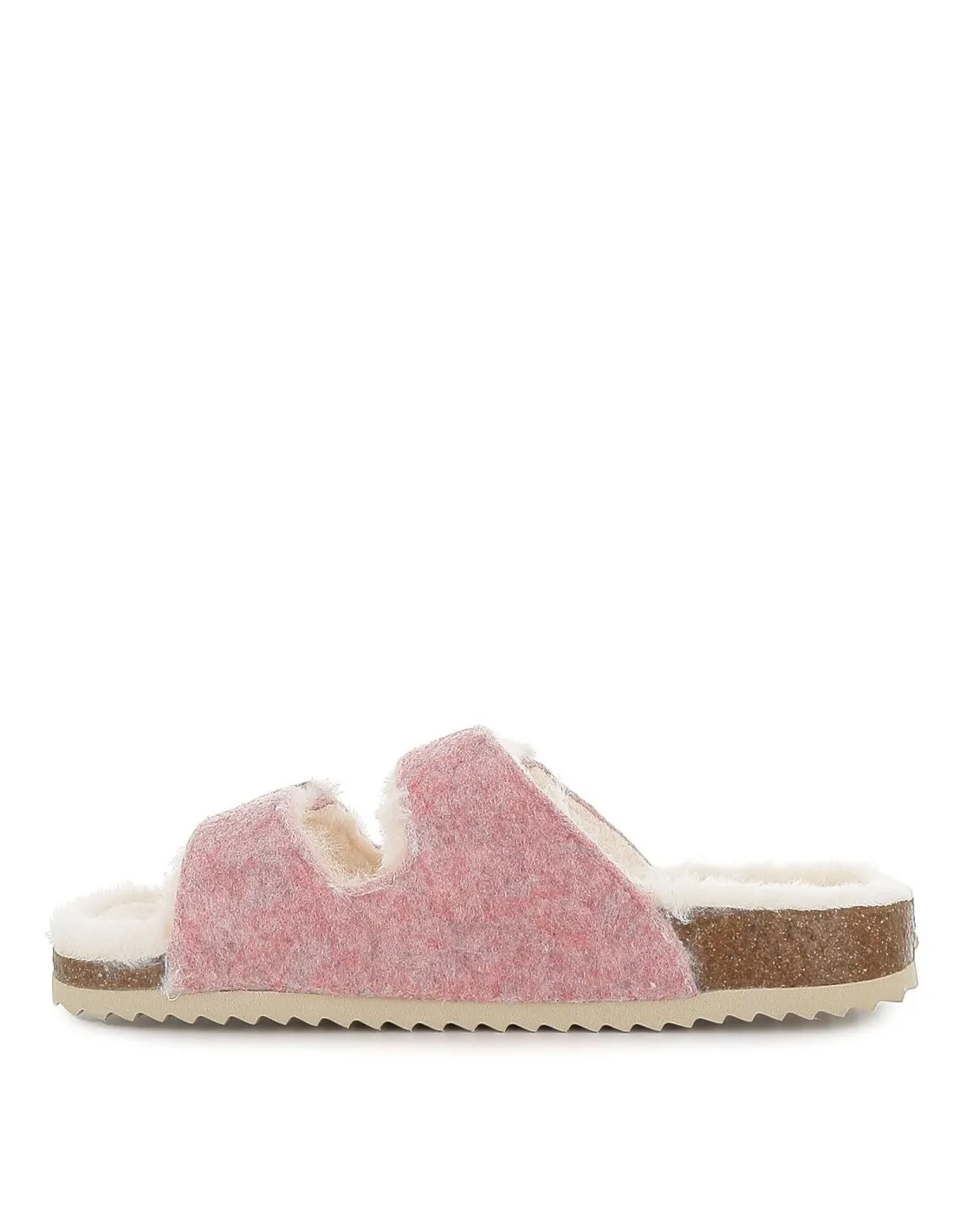 Zapatilla sandalia con pelo rosa Xti