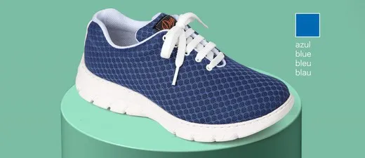 Zapatilla tipo blucher con corte de una sola pieza Azul