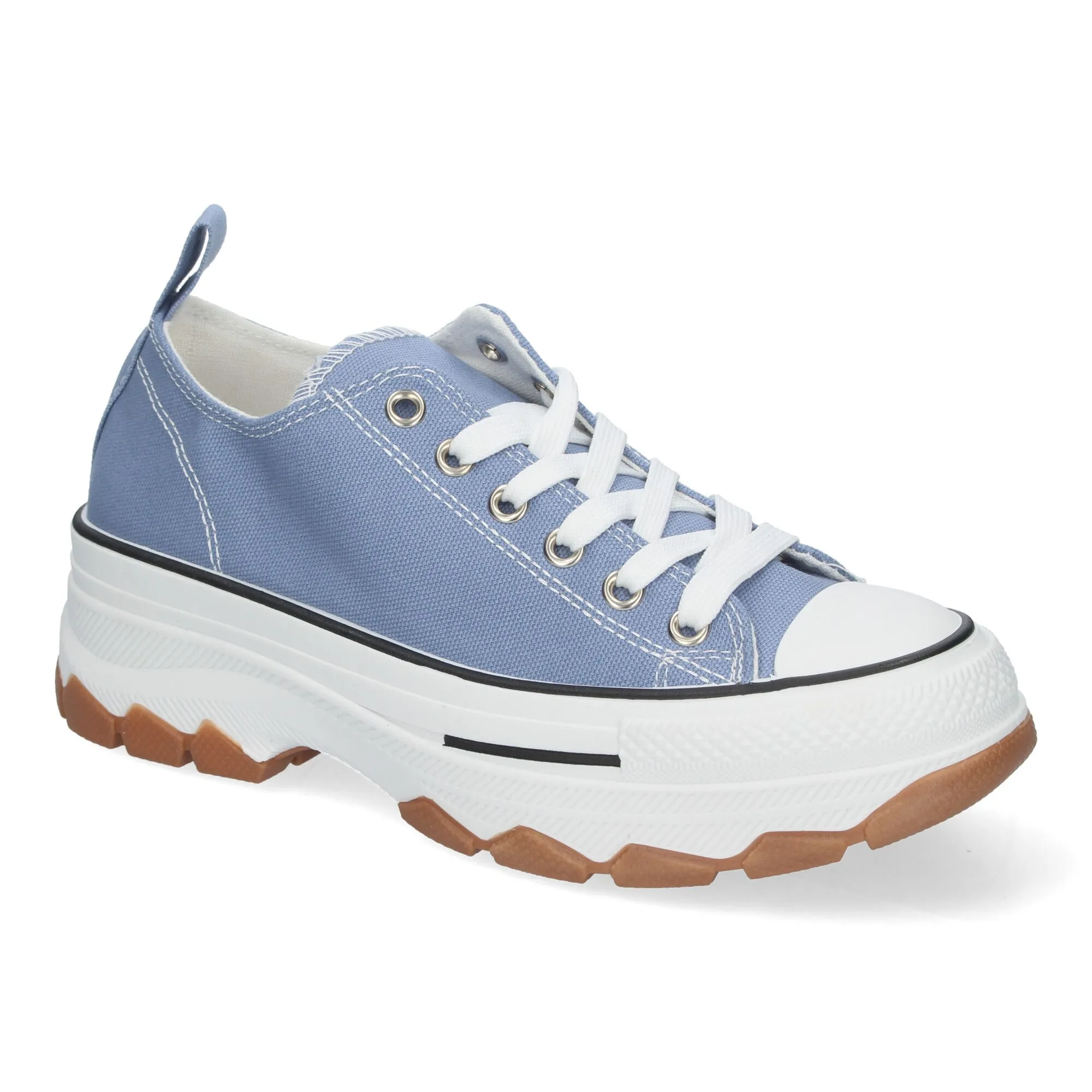 ZAPATILLAS CóMODAS PLANAS CON PLATAFORMA PARA MUJER COLOR CELESTE EV99