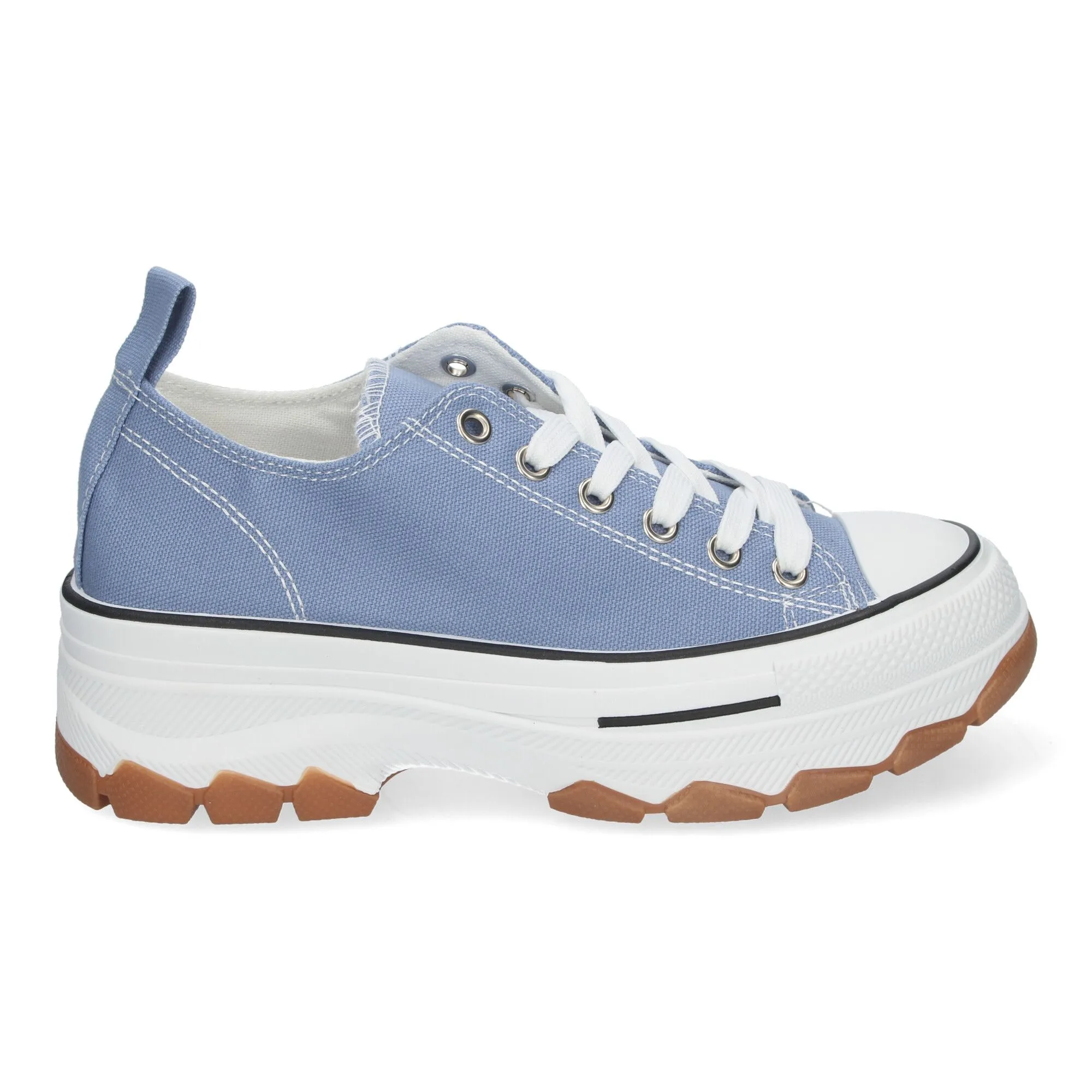 ZAPATILLAS CóMODAS PLANAS CON PLATAFORMA PARA MUJER COLOR CELESTE EV99