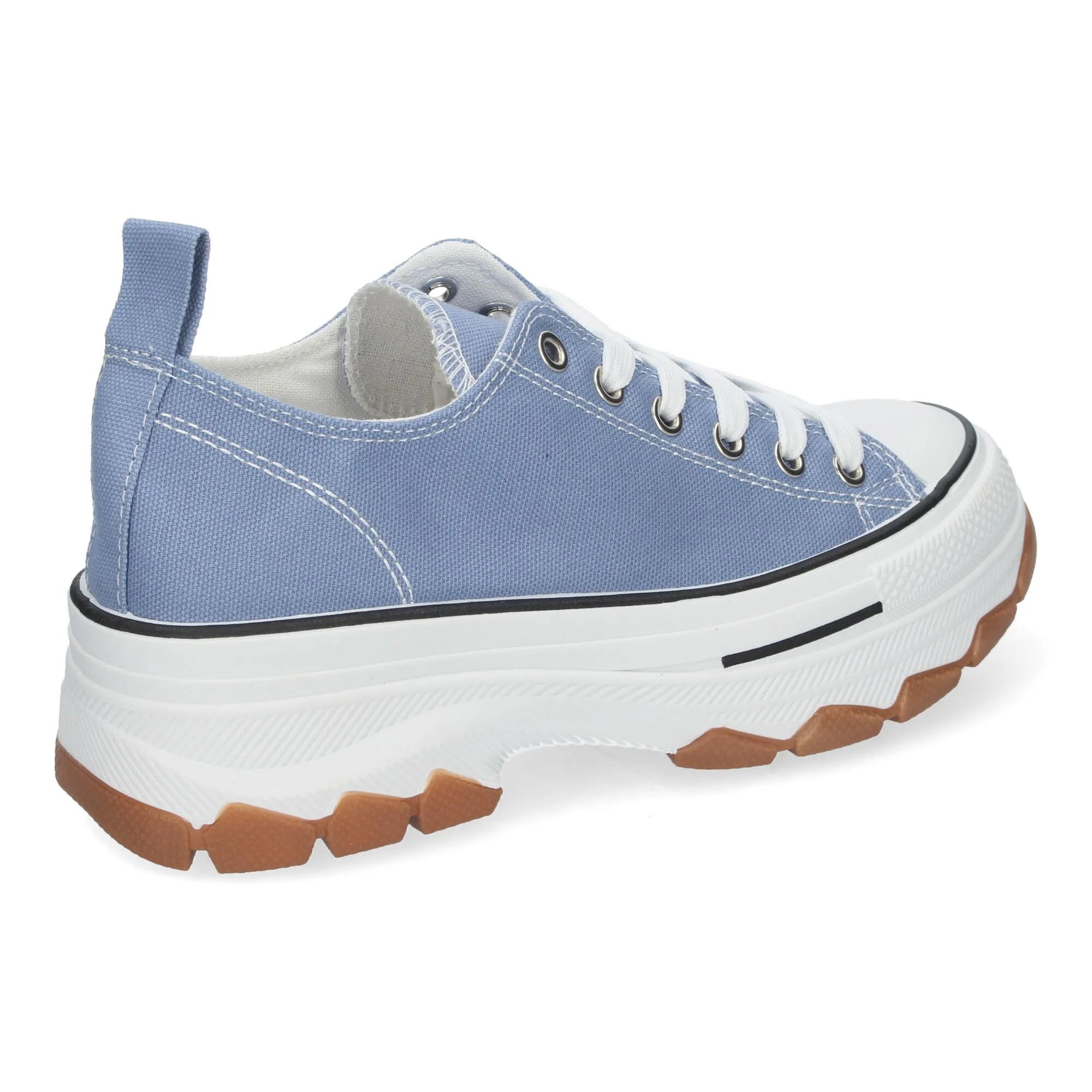 ZAPATILLAS CóMODAS PLANAS CON PLATAFORMA PARA MUJER COLOR CELESTE EV99