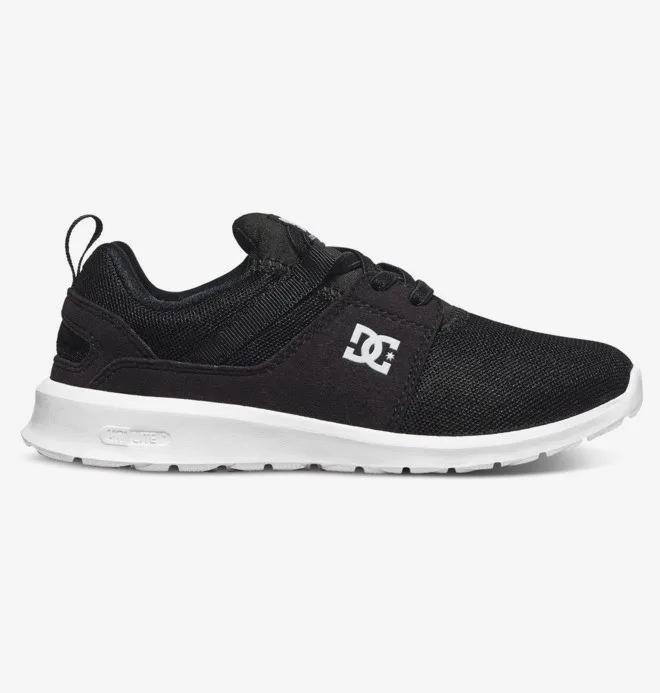Zapatillas malla y ante DC SHOES para niño HEATHROW BLACK/WHITE (bkw) Ref. ADBS700047  Negra y blanca
