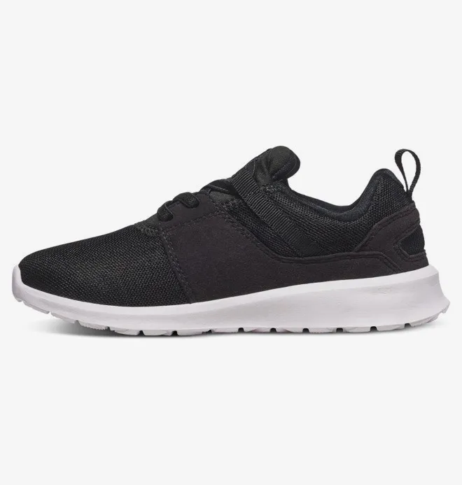 Zapatillas malla y ante DC SHOES para niño HEATHROW BLACK/WHITE (bkw) Ref. ADBS700047  Negra y blanca