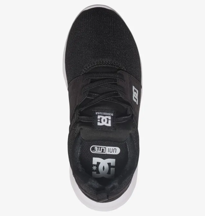 Zapatillas malla y ante DC SHOES para niño HEATHROW BLACK/WHITE (bkw) Ref. ADBS700047  Negra y blanca