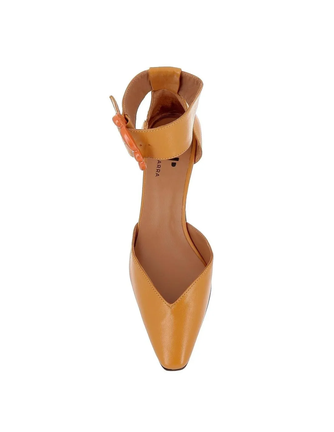 Zapato beige de tacón con correa talón para mujer Pepe Parra