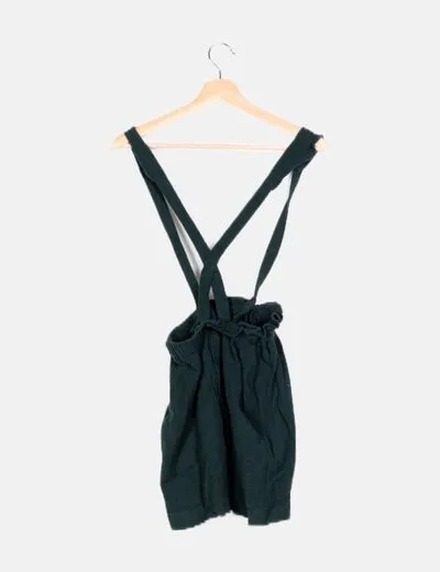 Zara Falda con tirantes verde casual