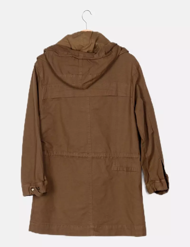 Zara Parka con capucha verde